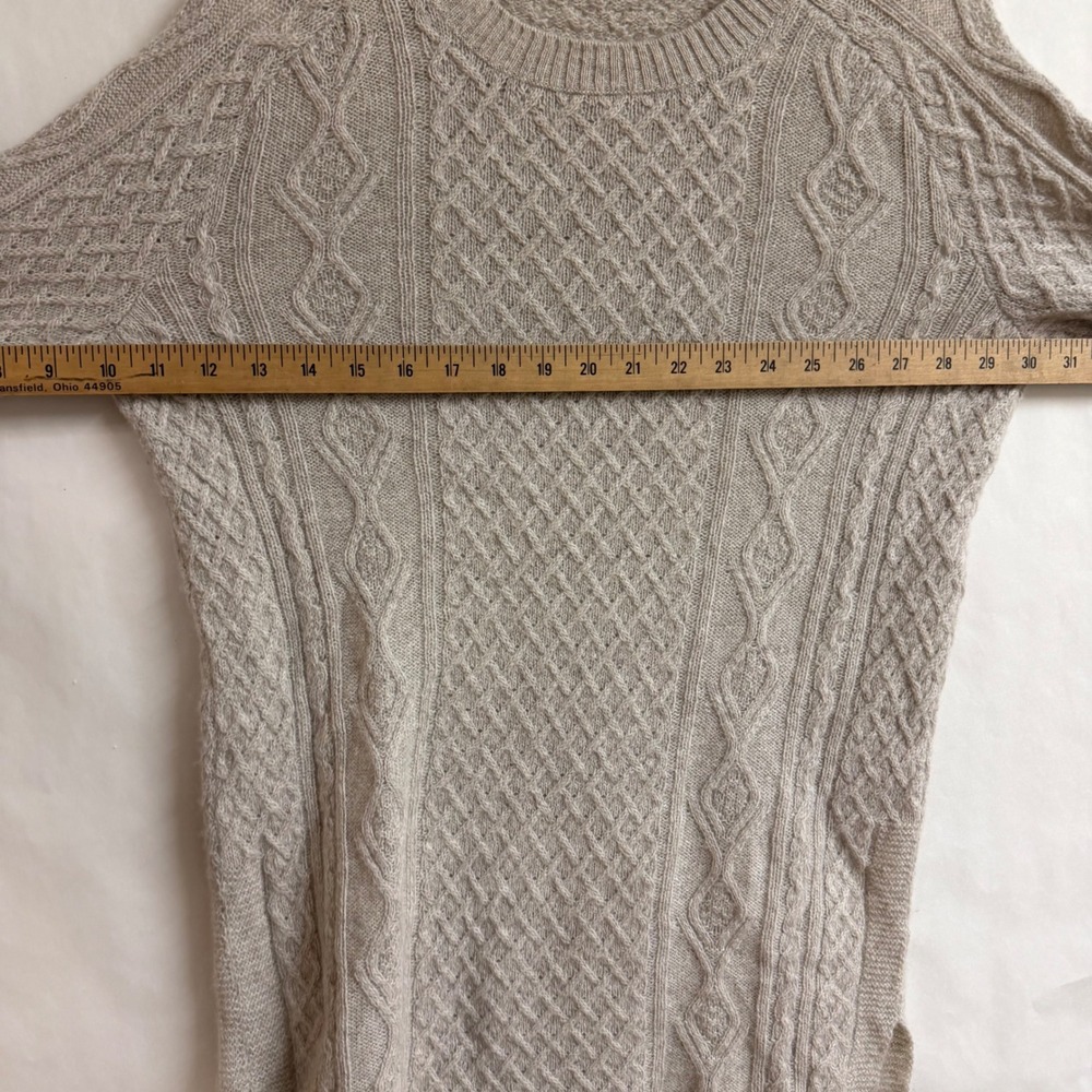 Peruvian Connection Fisherman Royal Alpaca Cable Knit Sweater Beige‎ Old Money S - Picture 6 of 8